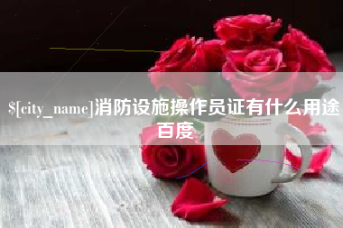 临海消防设施操作员证有什么用途百度