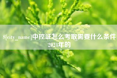 临海中控证怎么考取需要什么条件2024年的