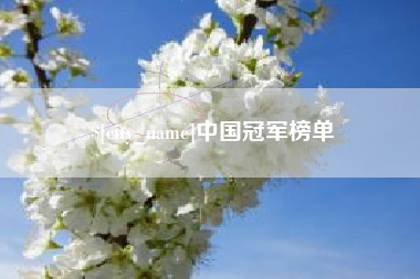 临海中国冠军榜单